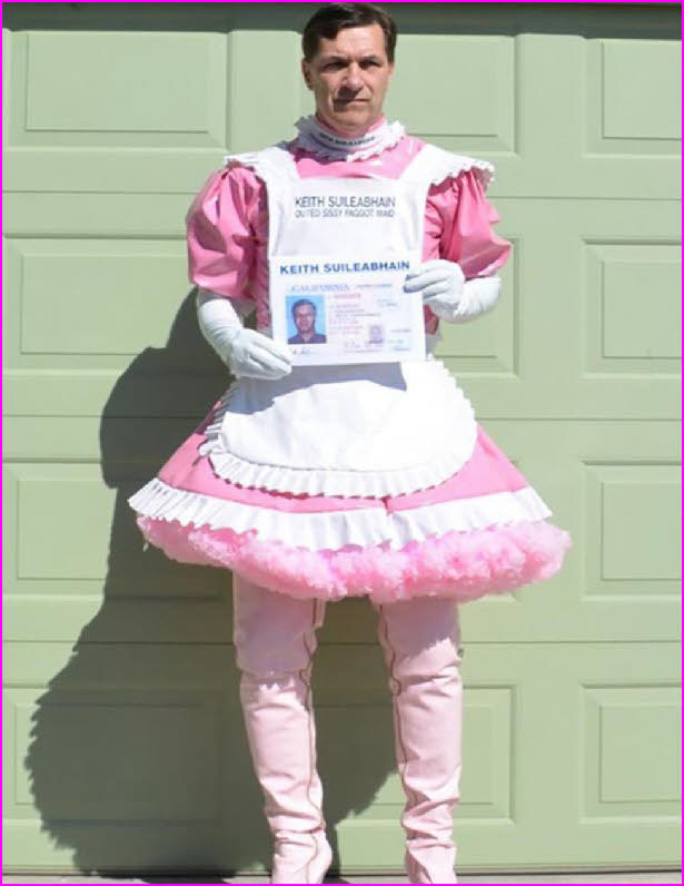 Married man Keith Suileabhain exposed as a sissy maid in uniform