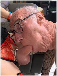 Dirty male slut Rob sucks transvestite's penis