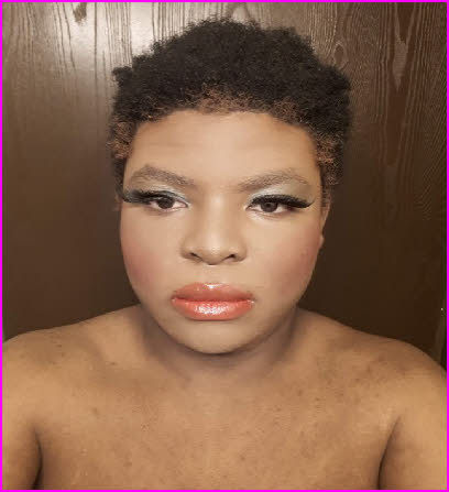 Sissy Michelle Daisy's feminised face before the wig goes on Sissy Michelle Daisy's feminised face before the wig goes on