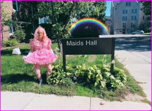 Public humiliation for diaper-wearing sissy baby