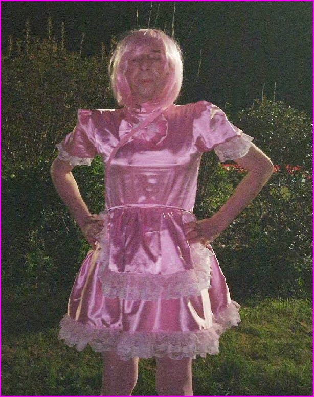 Totally tragic sissy loser Cassandra at dogging location in pink maid frock Totally tragic sissy loser Cassandra at dogging location in pink maid frock