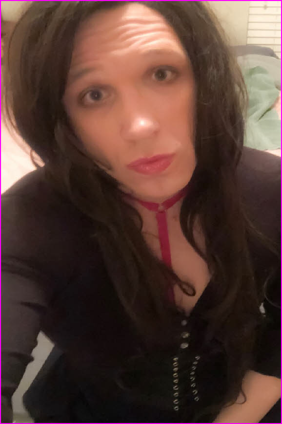 See the shameful look in Sissy Michelle's eyes for failing as a man
