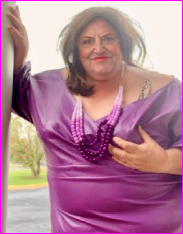 Pathetic sissy Kayla Kelso in a ridiculous purple frock Pathetic sissy Kayla Kelso in a ridiculous purple frock