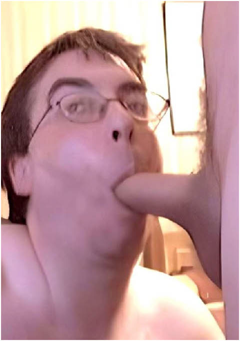 Gay sissy cocksucker Peter Fitton swallowing hard dick