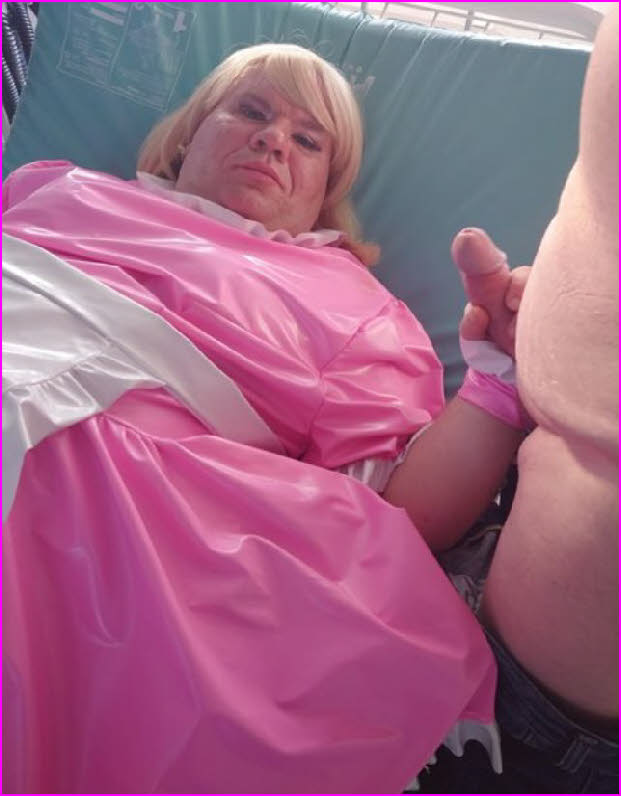 Sissy maid Inge jerks off well-hung stud