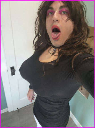 Married man transforms into sissy slut with huge fake boobs