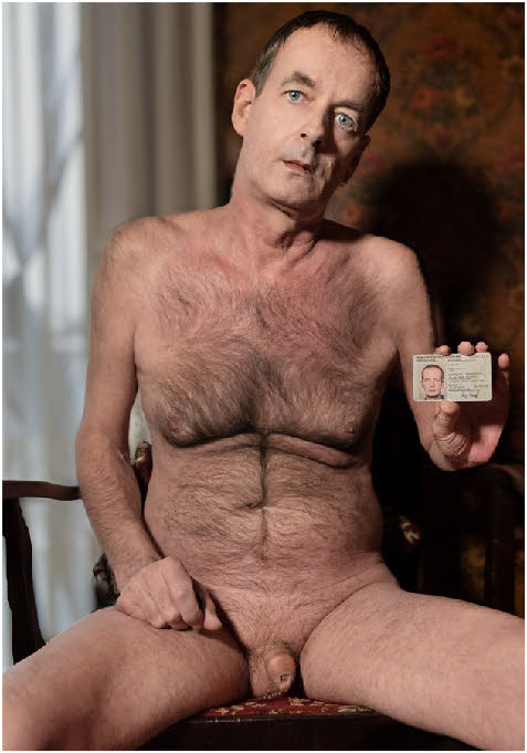 Cock-hungry faggot Jorg Stautz from Germany poses naked with his ID card