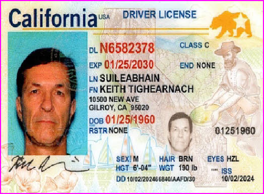 Full ID sissy exposure for Keith Suileabhain in California