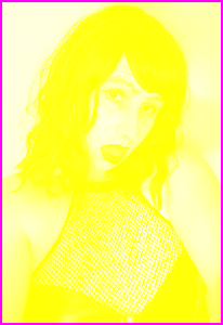 Sissy John cross-dressing in Goth-style make-up