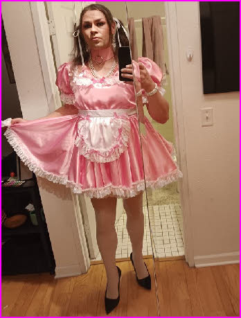 Slutty sissy KylieKiss exposed in effeminate pink maid uniform Slutty sissy KylieKiss exposed in effeminate pink maid uniform