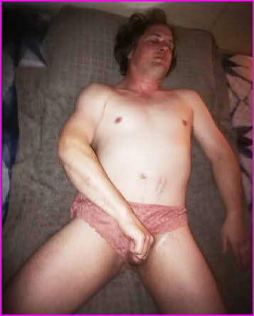 Sissy Georgina from Ireland wanking in pink satin knickers