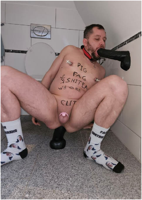 Greek loser Dimitrios shames himself by playing with huge black dildos